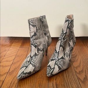 Schutz‎ Snakeskin Leather Heeled Ankle Boots Bette Bootie 9B